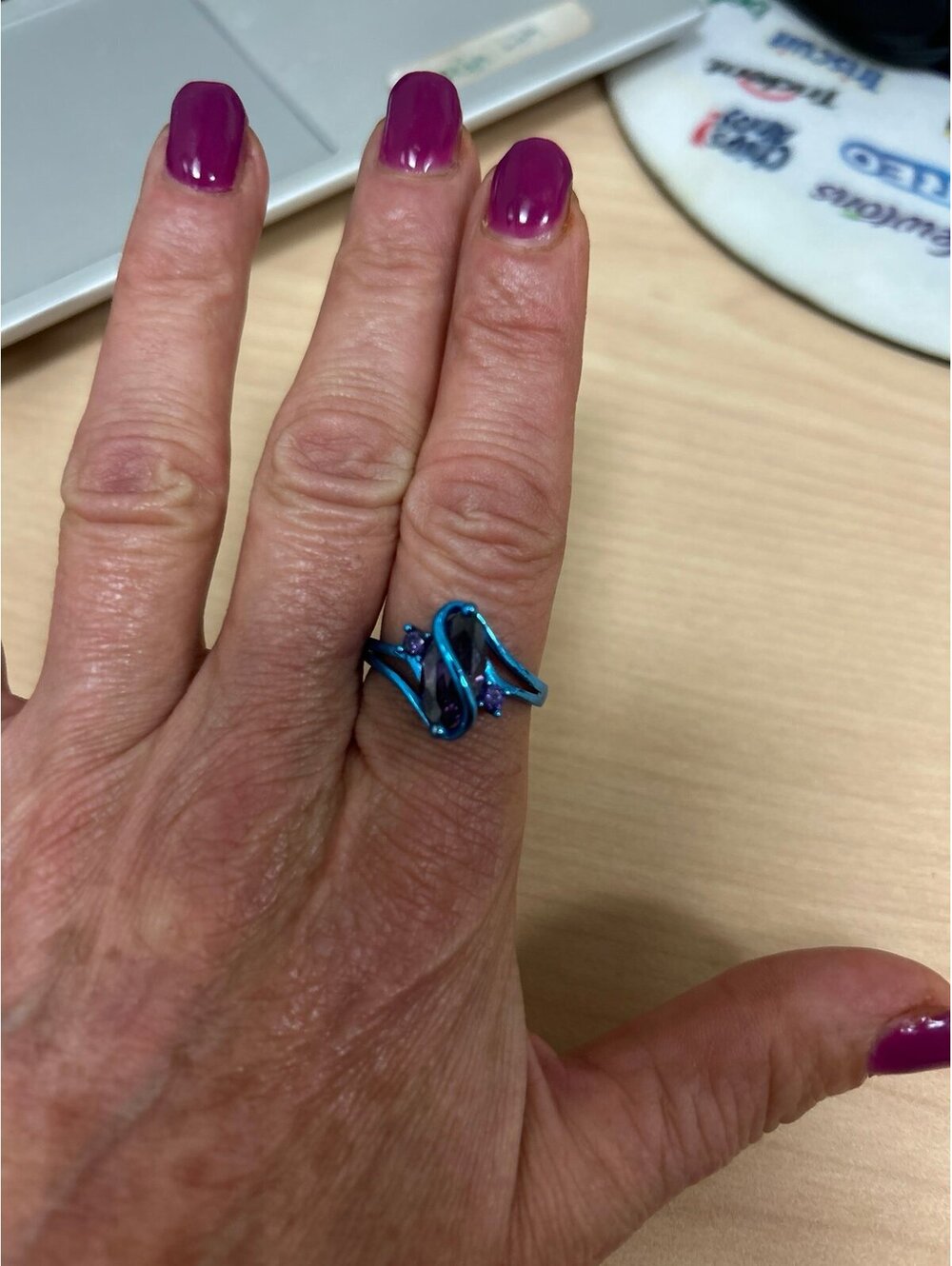 Vibrant Stunning Stand out Blue and Purple Ring
